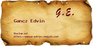 Gancz Edvin névjegykártya